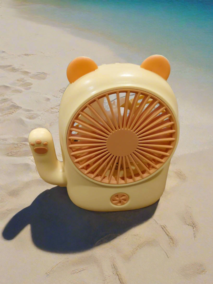Pocket, Portable and Cute, USB chargeable Desktop Fan with 2 -Speed - Cat Style