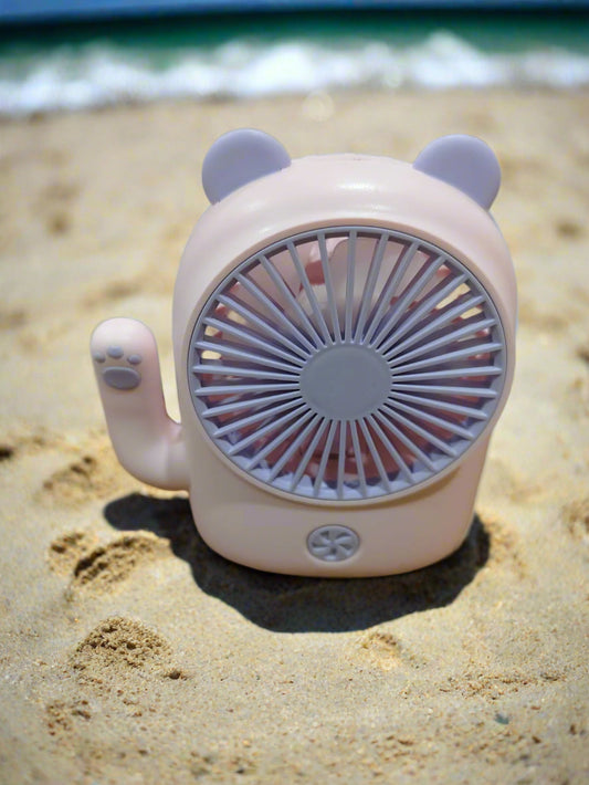 Pocket, Portable and Cute, USB chargeable Desktop Fan with 2 -Speed - Cat Style
