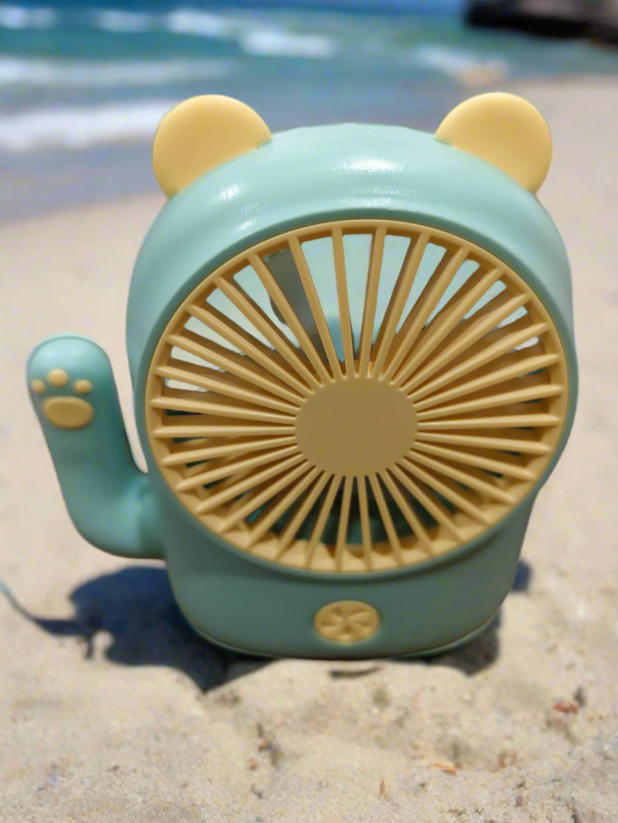 Pocket, Portable and Cute, USB chargeable Desktop Fan with 2 -Speed - Cat Style