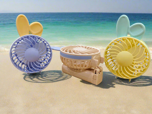 Portable and Foldable USB Chargeable Handheld Fan with 1-Speed - Rabbit Ear Style