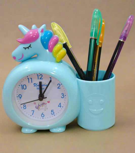 Alarm Clock with pen stand - Unicorn