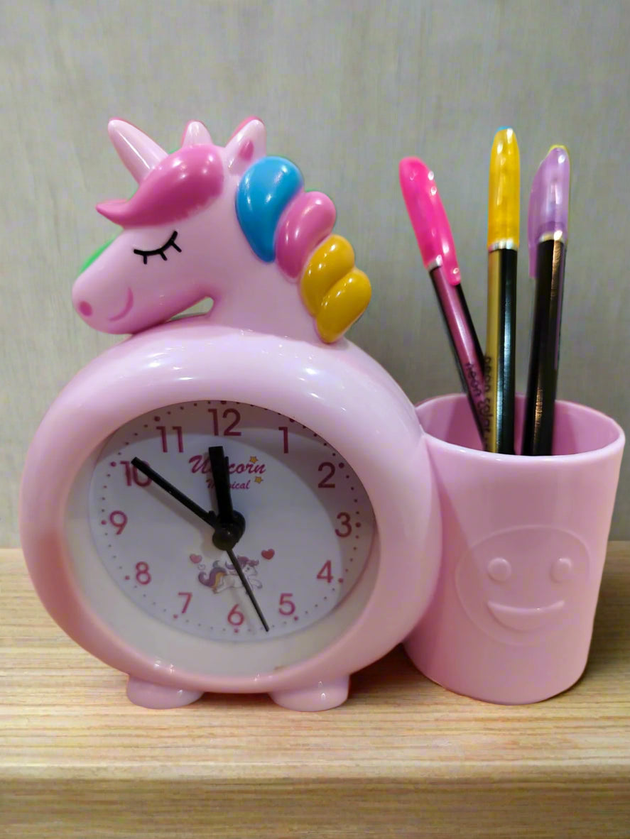 Alarm Clock with pen stand - Unicorn