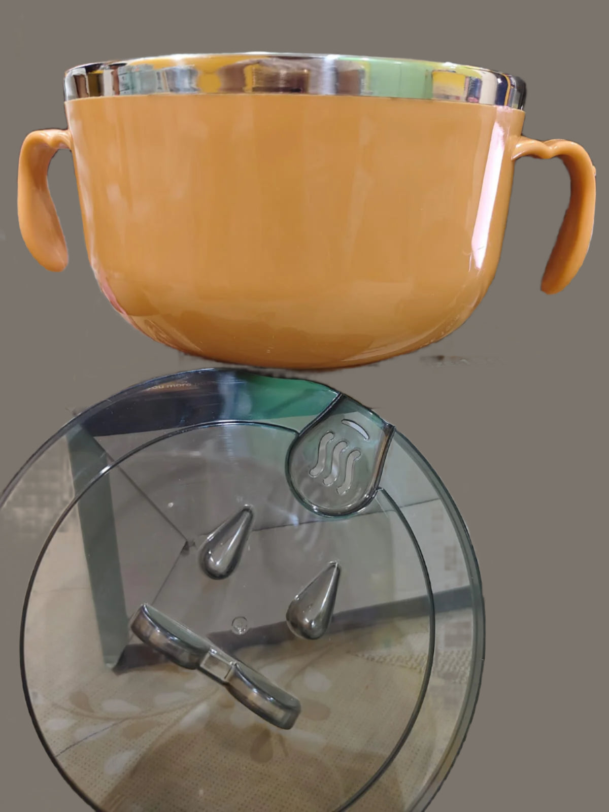 Snack Cup - heavy steel with plastic container and phone stand