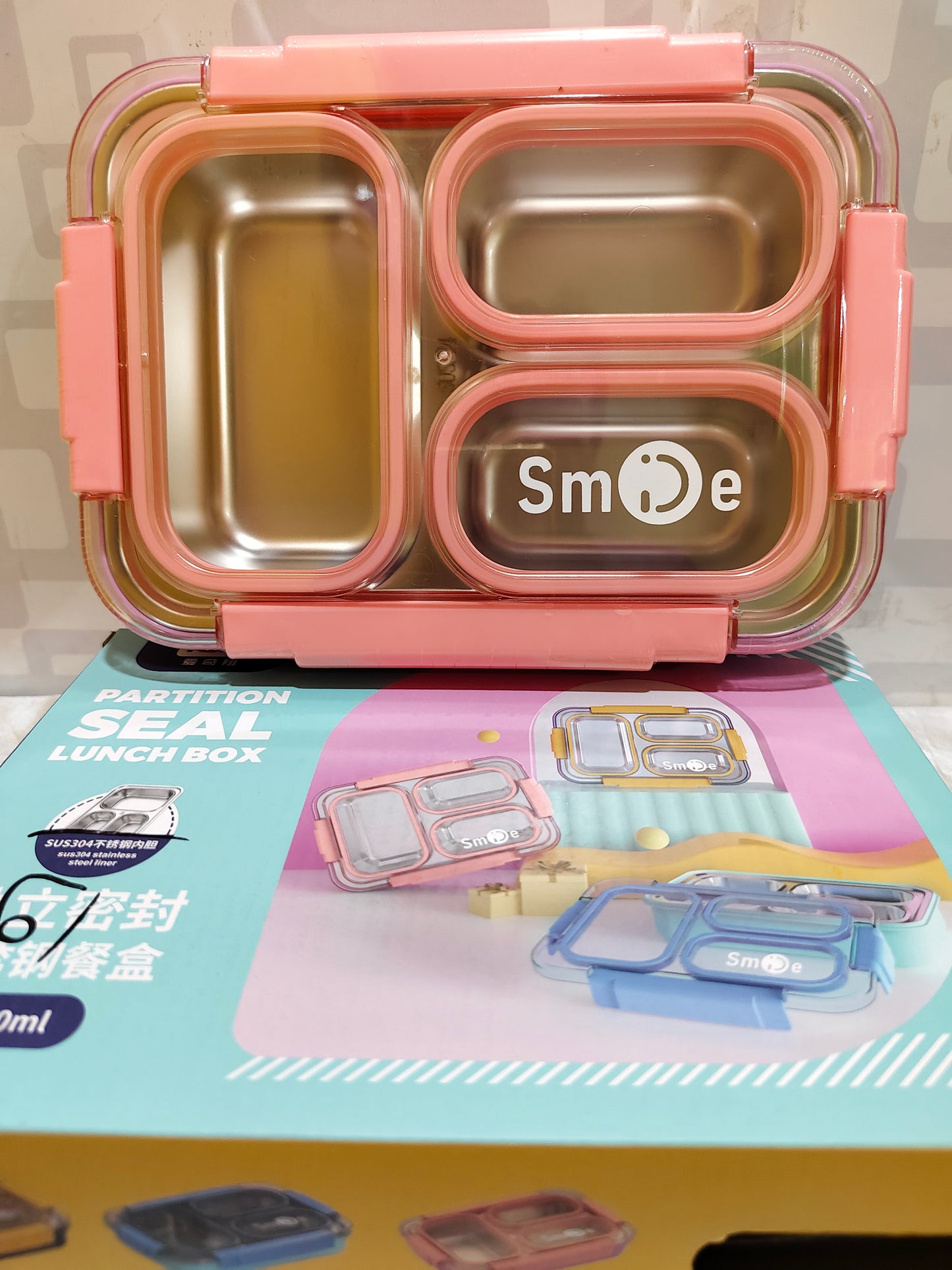 Lunch Box - Insulated Steel 3 compartment lunch box - SMILE
