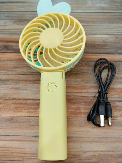 Portable and Foldable USB Chargeable Handheld Fan with 1-Speed - Rabbit Ear Style