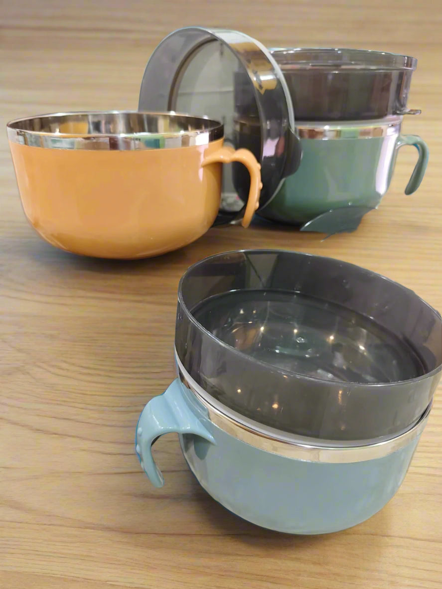 Snack Cup - heavy steel with plastic container and phone stand