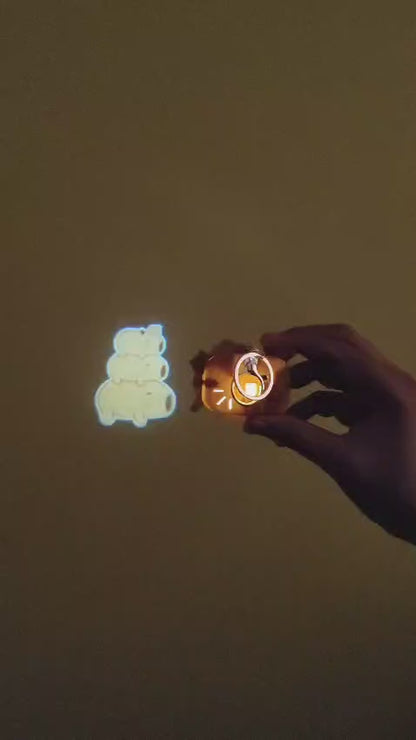 Cartoon Character Mini Camera LED projector keychain