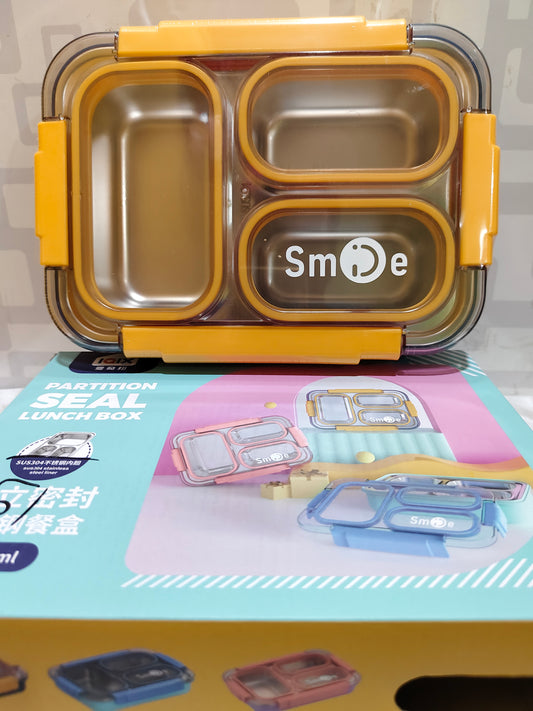 Lunch Box -  Insulated Steel 3 compartment lunch box - SMILE